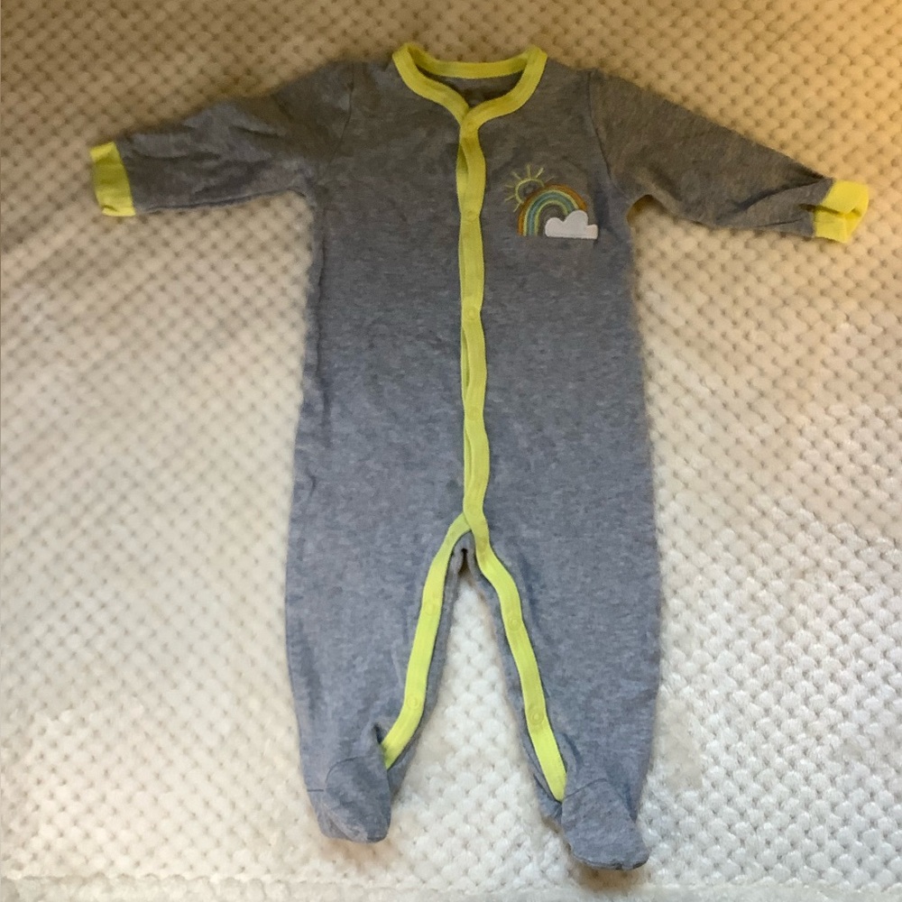 Koala Baby Gray and Yellow Babies Sleeper with Rainbow Design